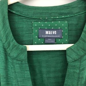 Maeve Anthropologie Green Layered Dress